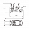 Чертеж Вилочный погрузчик Aurora Forklift FD30T-FJM1, 3т, дизельный