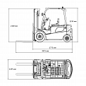 Чертеж Электропогрузчик Aurora Forklift FB35-YNLZ2, 3.5т, Li-ion